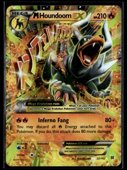 M Houndoom EX 22/162 BREAKthrough Rare EX Holo Pokemon - Image 1