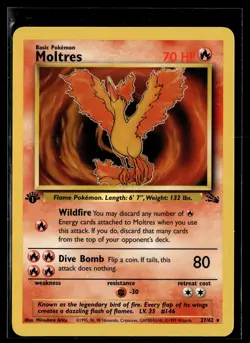 Moltres 27/62 Fossil Rare Pokemon 1st edition - Image 1