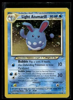 Light Azumarill 13/105 Neo Destiny Rare Holo Pokemon - Image 1