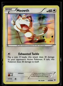 Meowth 53/83 Generations 20th Anniversary Promo Common Pokemon - Image 1