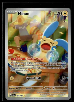 Minun 194/182 Paradox Rift Illustration Rare Pokemon - Image 1