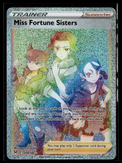 Miss Fortune Sisters 209/196 Lost Origin Rare Rainbow Pokemon - Image 1