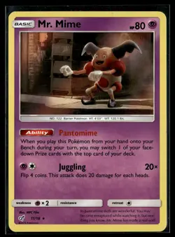 Mr. Mime 11/18 Detective Pikachu Rare Pokemon - Image 1
