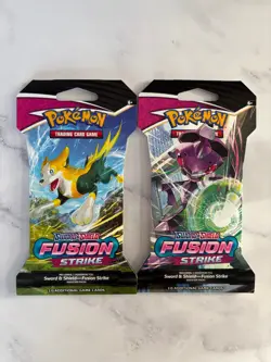 2 Brand New Pokemon Sword and Shield Fusion Strike Sleeved Booster Packs - Image 1