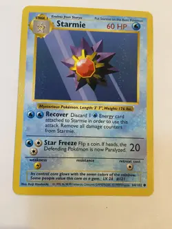 Starmie 64/102 Shadowless Pokemon Base Set Non-Holo - LP - Image 1