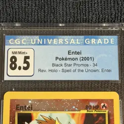 Pokemon Entei Black Star Promo #34 Reverse Holo CGC 8.5 2001 Spell Of The Unown - Image 3