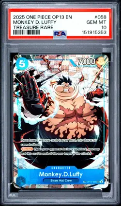 2025 ONE PIECE OP13-CARRYING ON HIS WILL TREASURE RARE MONKEY D. LUFFY PSA 10 - Image 1