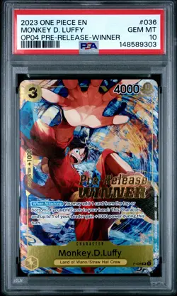 2023 ONE PIECE PROMOS #036 MONKEY D. LUFFY PSA 10 - Image 1