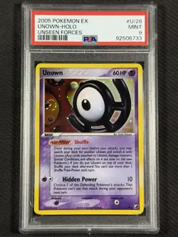 Pokemon Cards PSA 9 MINT Unown Holo Unseen Forces Ex 2005 Ultra Rare U/28 - Image 1
