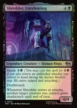 MTG Magic TMT TMNT - 1x FOIL EN NM 0074 U Shredder, Unrelenting - Image 1