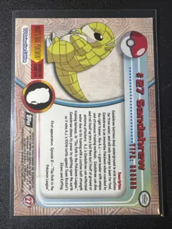 1999 Pokemon Topps TV Foil Holo Sandshrew #27 - MP - Image 2