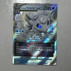 Pokemon TCG Alolan Vulpix VSTAR Silver Tempest Ultra Rare 34/195 Miscut Error NM - Image 1