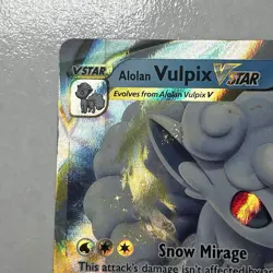 Pokemon TCG Alolan Vulpix VSTAR Silver Tempest Ultra Rare 34/195 Miscut Error NM - Image 2