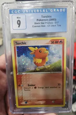 Pokemon Torchic Black Star Promos 017 Cosmos Holo EX Deck Tins CGC 9 2003 - Image 1