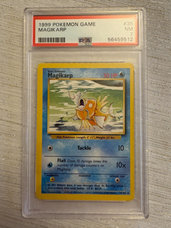 1999 Pokemon 35/102 Magikarp PSA 7 NM Base Set Unlimited - Image 1