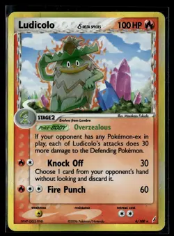 Ludicolo 6/100 Crystal Guardians Rare Holo Pokemon - Image 1