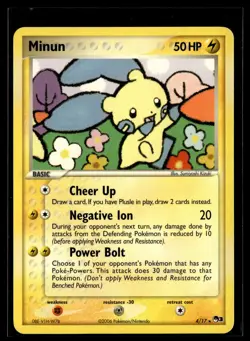 Minun 4/17 POP Series 3 Rare Pokemon - Image 1