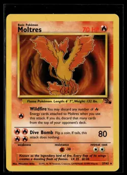 Moltres 27/62 Fossil Rare Pokemon - Image 1