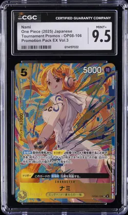 2025 ONE PIECE JAPANESE #OP08-106 NAMI CGC 9.5 - Image 1