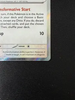 Pokemon Ditto Baby Shiny Holo Card 201/091 SV Paldean Fates Rare - Image 4