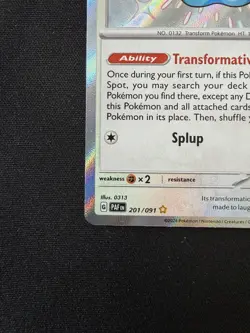 Pokemon Ditto Baby Shiny Holo Card 201/091 SV Paldean Fates Rare - Image 5