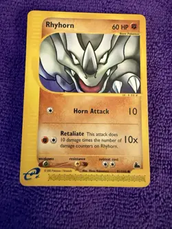 Pokemon TCG Rhyhorn Skyridge Card 91/144 Regular Common NM - Image 1