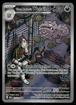 Pokemon Cards Team Rocket's Weezing 199/182 Destined Rivals Illustration Rare NM - Image 1