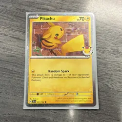 Pokemon TCG Pikachu 051/162 Cosmo Holo Promo 70 HP English Basic Card - Image 1