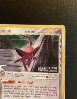 Pokemon Card-Espeon-Holo-Delta Species-4/113-ENG-Stamped-Very Good - Image 4
