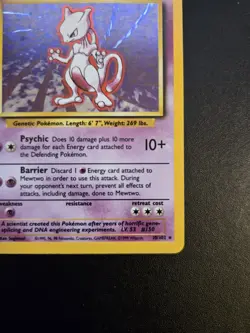 Pokemon Mewtwo Holo Rare Base Set 010/102 LP-NM WOTC Vintage - Image 4