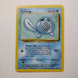 Pokemon TCG Poliwag Base Set 59/102 Regular Unlimited Common NM - Image 1