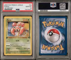 2000 Pokemon FRENCH Jungle 1st Edition Paras 59/64 PSA 10 - Image 3