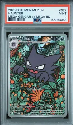 2025 POKEMON MEP EN-ME BLACK STAR PROMO #027 HAUNTER PSA 9 - Image 1