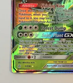 Venusaur & Snivy GX - 1/236 - SM Cosmic Eclipse Holo Rare Pokemon Card - NM/MINT - Image 2