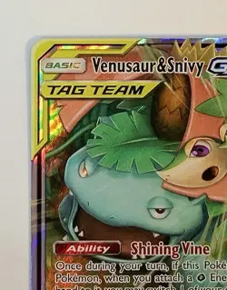 Venusaur & Snivy GX - 1/236 - SM Cosmic Eclipse Holo Rare Pokemon Card - NM/MINT - Image 3