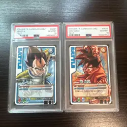 Bandai Dragon Ball Data Card Son Goku Vegeta PSA 10 Serial Number Japan - Image 1