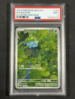 Pokemon Cards PSA 9 MINT Bulbasaur 151 Illustration Rare 2023 166/165 - Image 1