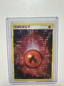 Pokemon TCG Fire Energy Emerald 102/106 Swirl Holo Rare - Image 1