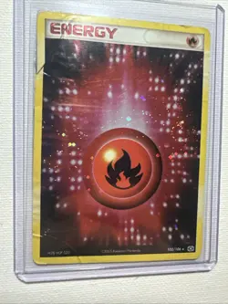 Pokemon TCG Fire Energy Emerald 102/106 Swirl Holo Rare - Image 3