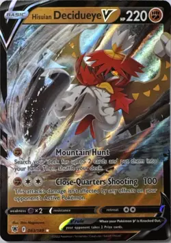 Hisuian Decidueye V 083/189 HOLO V Rare Astral Radiance Pokemon Near Mint - Image 1