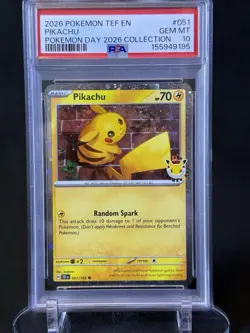 Pikachu 051/162 Pokemon Day 2026 Collection Pokemon PSA 10 - Image 1