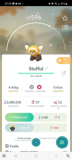 Pokemon Go Shiny Stufful - Image 1