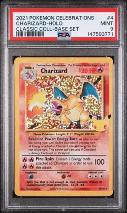 2021 Pokemon Celebrations Classic Collection #4 Charizard-Holo PSA9 - Image 1