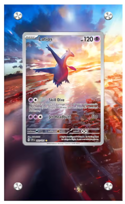 POKEMON TCG EXTENDED ART ACRYLIC CASE CARD SSP EN LATIOS 203 ANIME FRAME L28 - Image 1