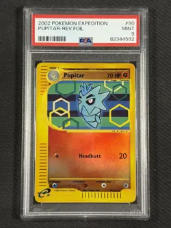 Pokemon Cards PSA 9 MINT Pupitar Rev Foil Expedition E-Series 2002 90/165 - Image 1