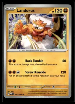 2025 Perfect Order- Non Holo Pre Release Exclusive , Landorus Basic / Rare #41 - Image 1