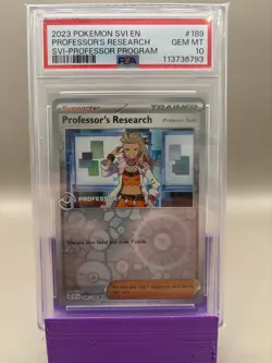 PSA 10 GEM Mint - Professor's Research #189 Pokemon Program 2023 Sada, Graded - Image 1