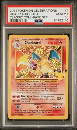 PSA 10 Charizard 4/102 Holo Celebrations Classic Coll Pokemon 2021 - Image 1