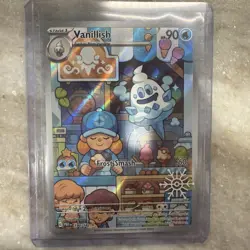 2025 Pokemon VANILLISH #190/182 SV Paradox Rift Holiday Calendar Snowflake Stamp - Image 1
