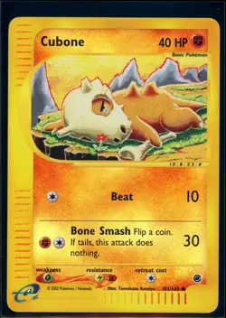 Pokemon EXPEDITION - #103/165 Cubone - Reverse Holo - ENG - Near Mint- - Image 1